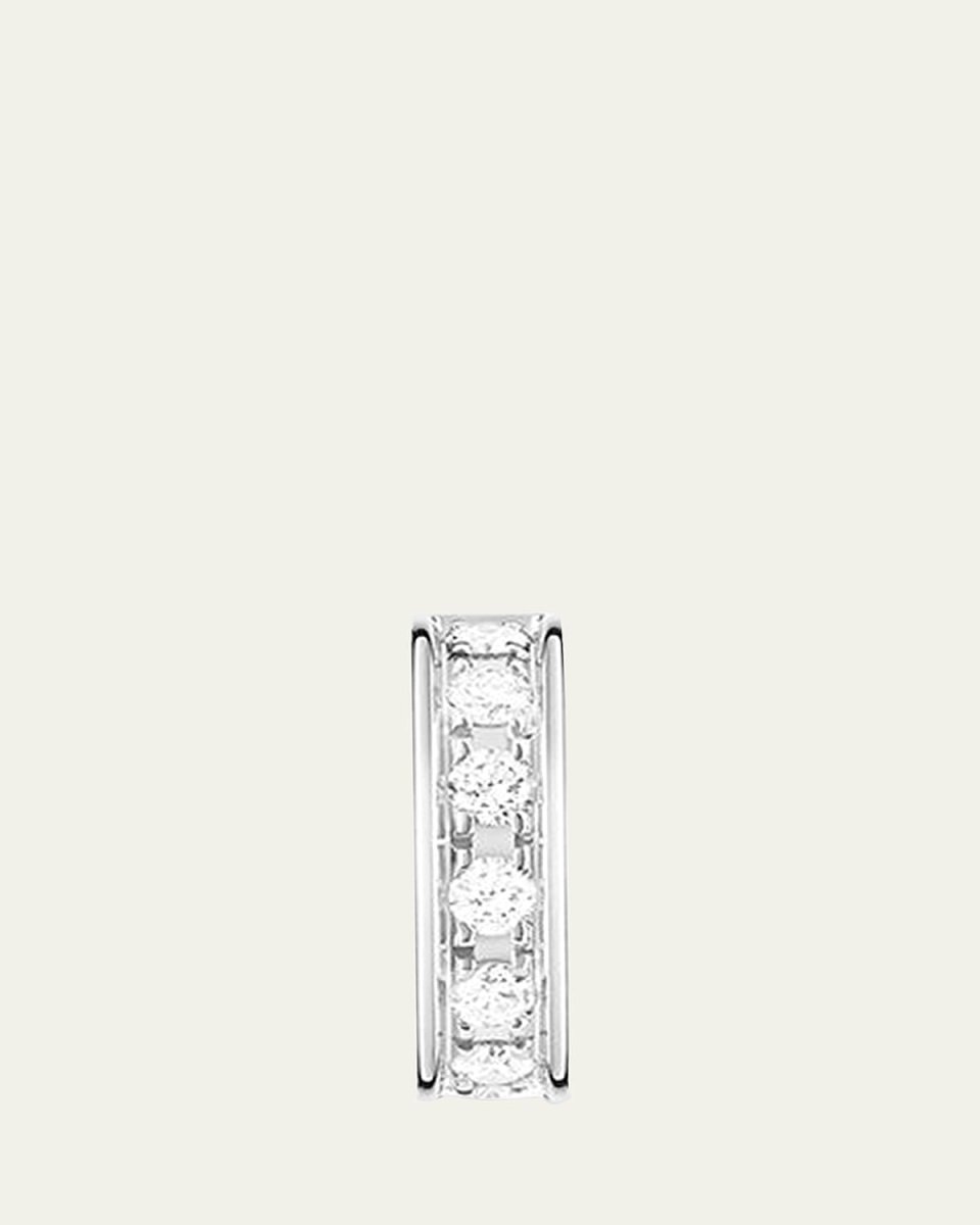 Quatre Radiant Clip Earring in White Gold and Diamonds, Single